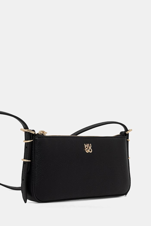 HUGO crossbody kabelka dámska z imitácie kože Neeko PN_Crossb Flat 50563001 čierna SS26