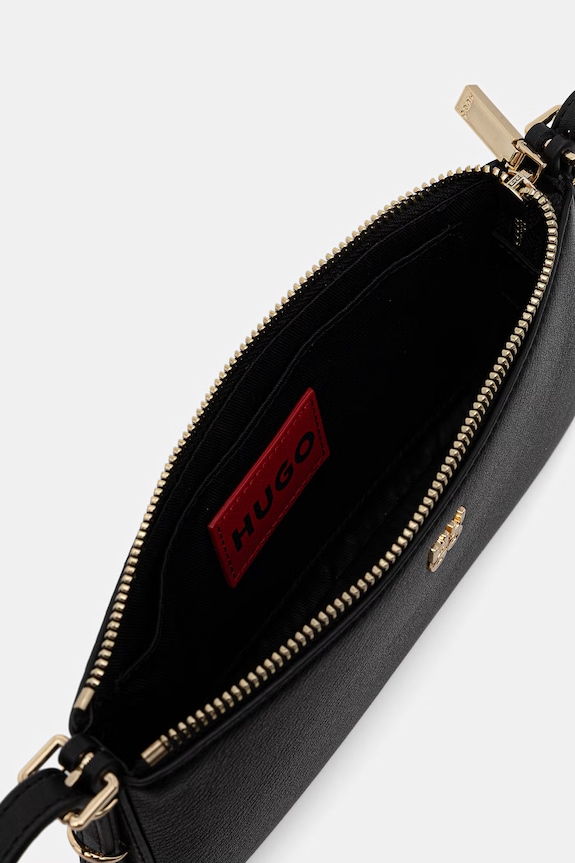HUGO crossbody kabelka dámska z imitácie kože Neeko PN_Crossb Flat 50563001 čierna