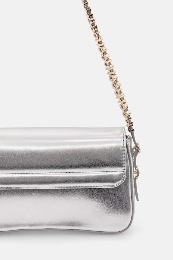 Accesorii HUGO geantă crossbody pentru femei, cu imitație de piele Syndra LA_Sh. Bag 50563028 argintiu