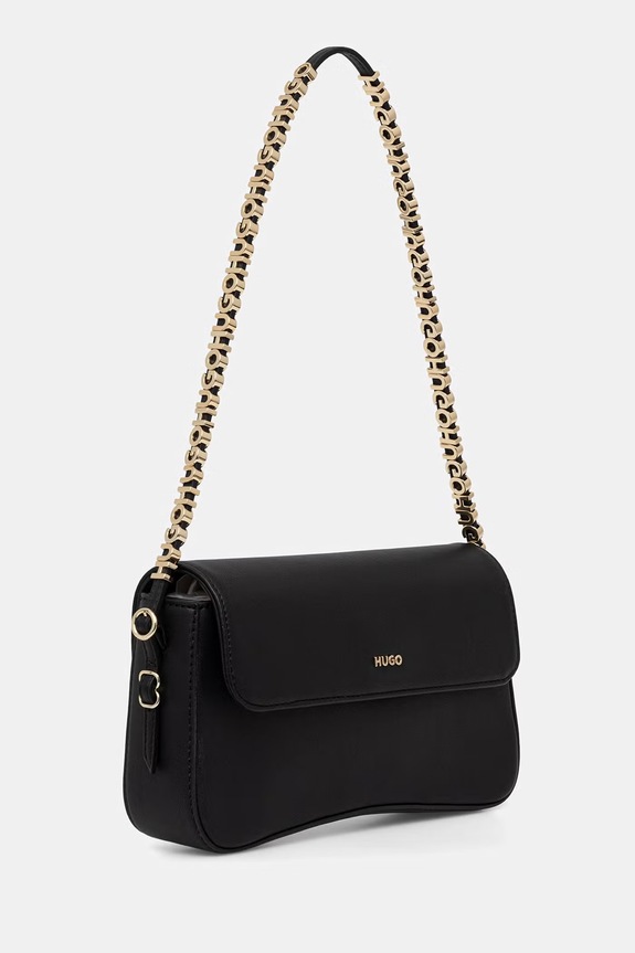 HUGO geantă de damă cu imitație de piele Syndra PL_Sh. Bag 50563033 negru SS26