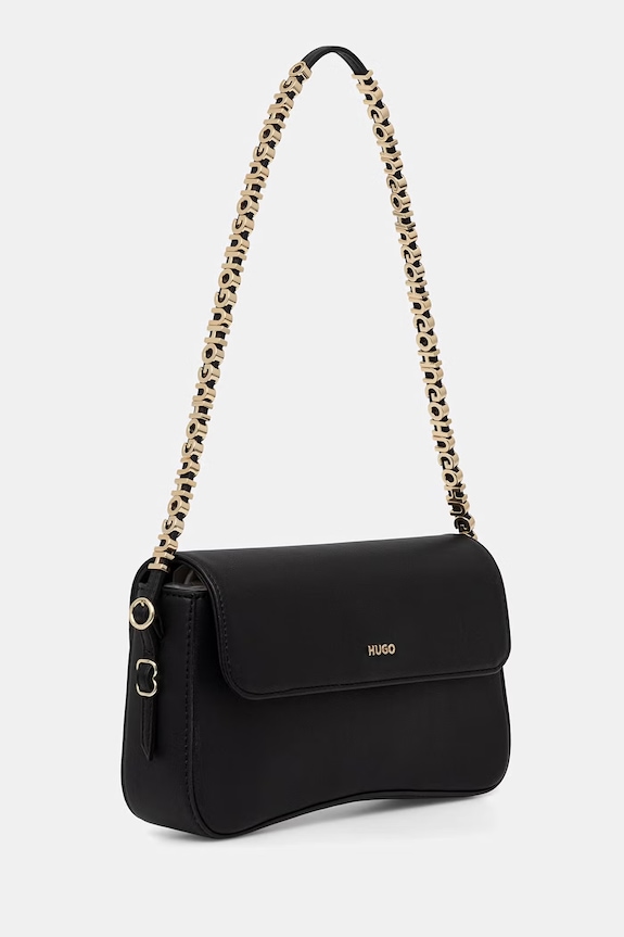 HUGO geantă de damă cu imitație de piele Syndra PL_Sh. Bag 50563033 negru SS26