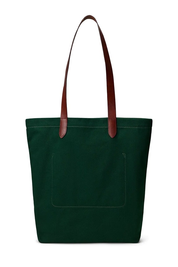 Polo Ralph Lauren CANVAS-SHOPPER-TTE-MED cotton women's shopper bag 405P13610001 green SS26