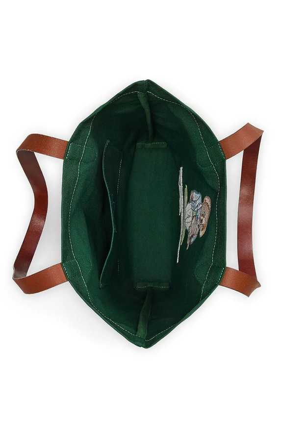 Polo Ralph Lauren CANVAS-SHOPPER-TTE-MED cotton women's shopper bag green 405P13610001