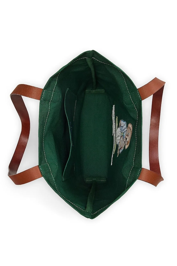 Polo Ralph Lauren CANVAS-SHOPPER-TTE-MED cotton women's shopper bag green 405P13610001