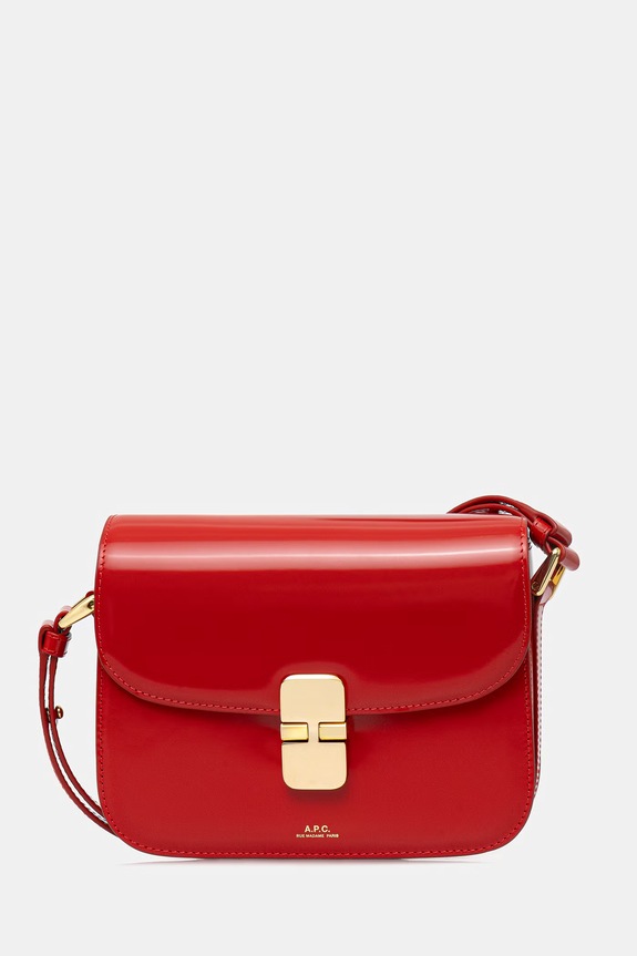 A.P.C. Sac Grace Small torebka damska skórzana czerwony PXCBT.F61413