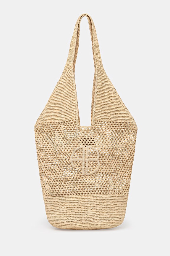 Anine Bing LEAH LOGO HOBO RAPHIA - NATURAL torebka damska beżowy A.13.12385.NAT1