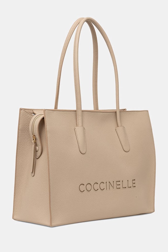 Coccinelle shopper torba za žene kožna E1.UAK.11.01.01 bež SS26