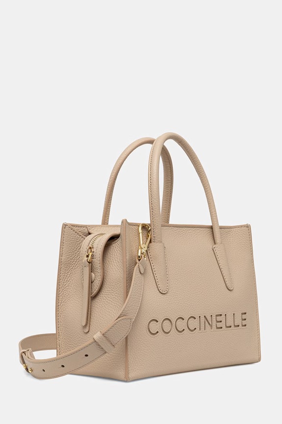 Coccinelle crossbody torba za žene kožna E1.UAK.18.01.01 bež SS26