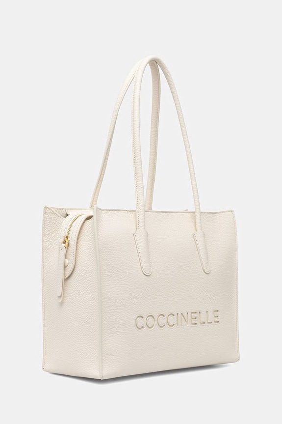 Δερμάτινη τσάντα Coccinelle E1.UAK.11.02.01 μπεζ SS26