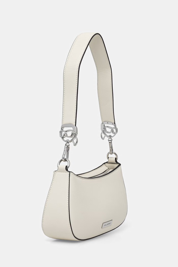 Karl Lagerfeld torebka bagietka damska z imitacji skóry IKON B2W30180 beżowy SS26
