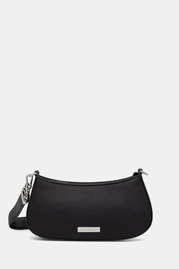 Karl Lagerfeld torebka bagietka damska z imitacji skóry IKON czarny B2W30180