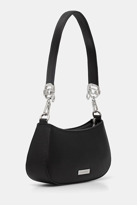 Karl Lagerfeld torebka bagietka damska z imitacji skóry IKON B2W30180 czarny SS26
