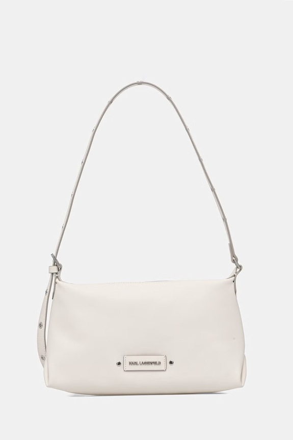 Karl Lagerfeld torebka bagietka damska skórzana K/EYELETS beżowy B2W30087