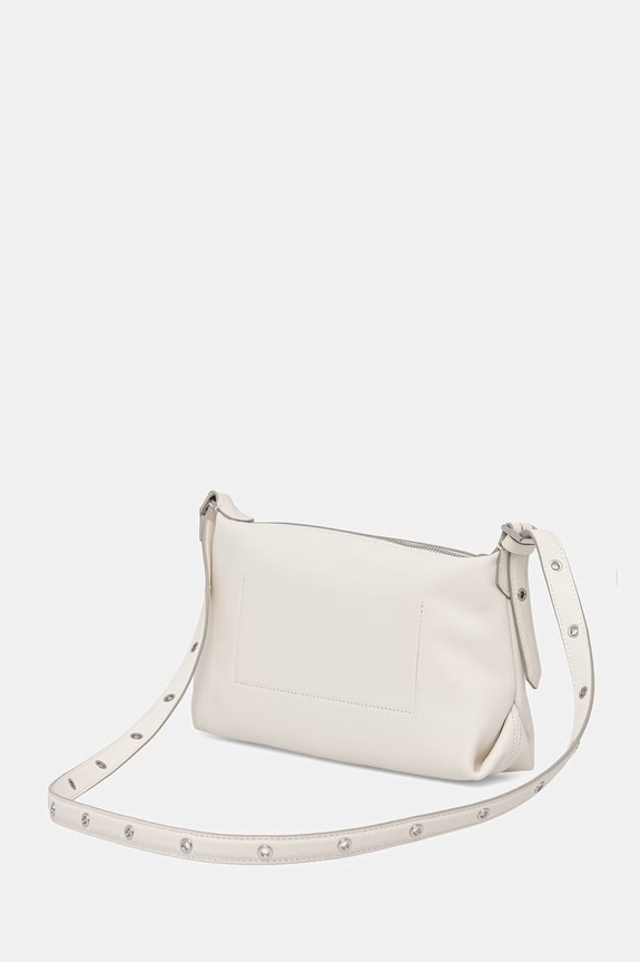 Akcesoria Karl Lagerfeld torebka bagietka damska skórzana K/EYELETS B2W30087 beżowy