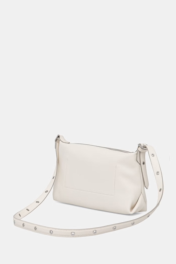 Akcesoria Karl Lagerfeld torebka bagietka damska skórzana K/EYELETS B2W30087 beżowy