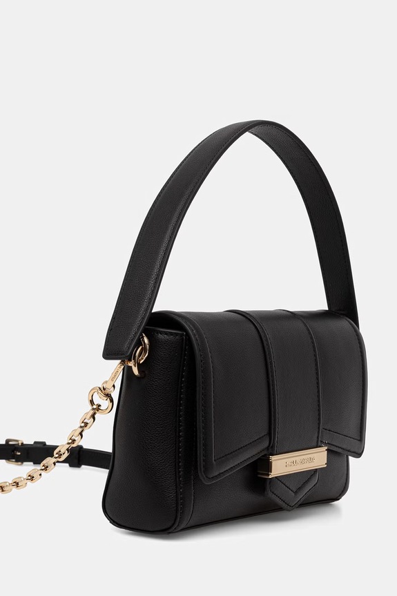 Karl Lagerfeld keresztpántos táska női bőr K/NOVA B2W30098 fekete SS26