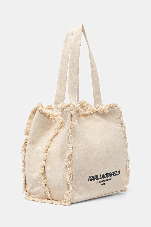 Karl Lagerfeld tote bag pentru femei, din bumbac K/RSG B2W50021 bej SS26