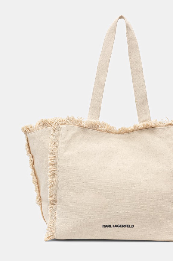 Accesorii Karl Lagerfeld tote bag pentru femei, din bumbac K/RSG B2W50021 bej