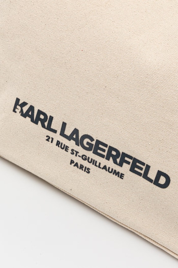 Karl Lagerfeld tote bag pentru femei, din bumbac K/RSG bej B2W50021