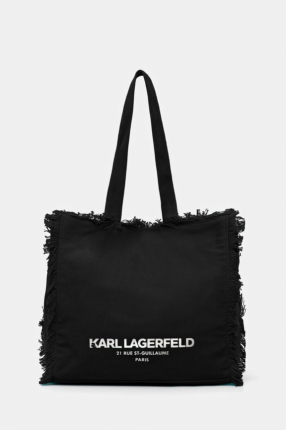 Karl Lagerfeld tote bag pentru femei, din bumbac K/RSG negru B2W50021