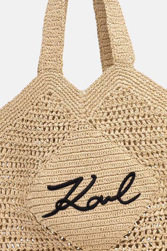 Karl Lagerfeld tote bag pentru femei împletită K/SIGNATURE bej B2W46068
