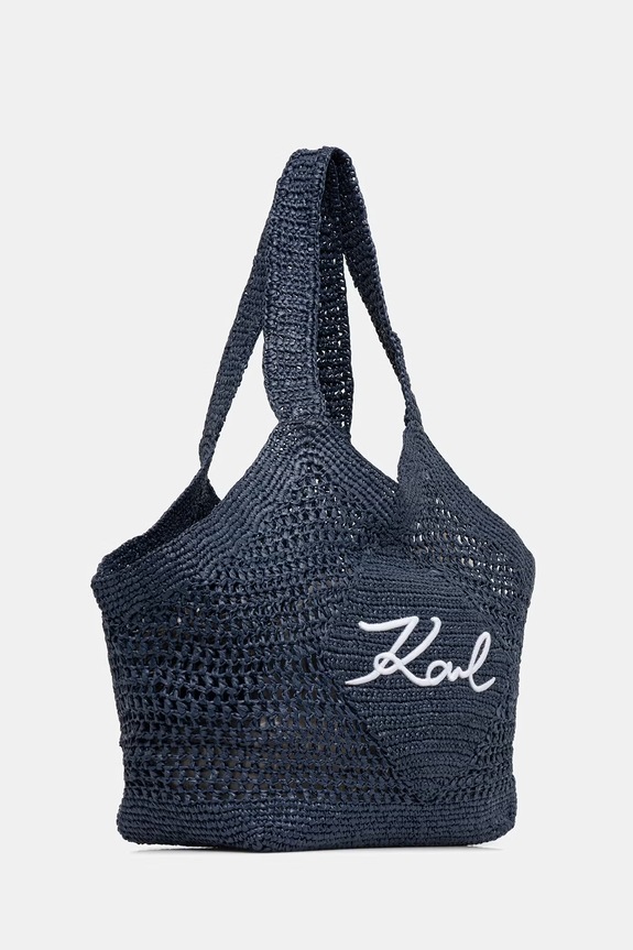 Karl Lagerfeld tote bag pentru femei împletită K/SIGNATURE B2W46068 bleumarin SS26