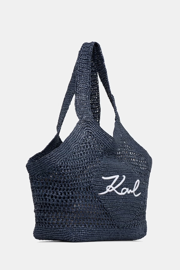 Karl Lagerfeld tote bag pentru femei împletită K/SIGNATURE B2W46068 bleumarin SS26