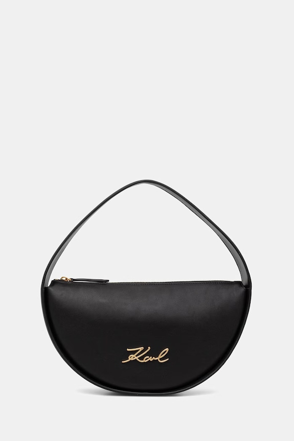 Karl Lagerfeld torebka rogal damska skórzana K/SIGNATURE czarny B2W30004