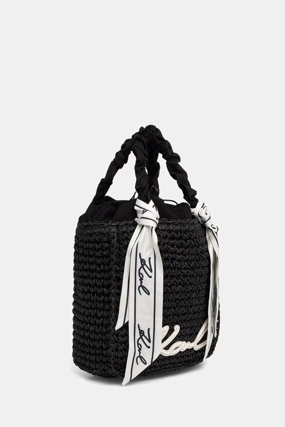 Karl Lagerfeld coș pentru femei împletit K/SIGNATURE B2W46073 negru SS26