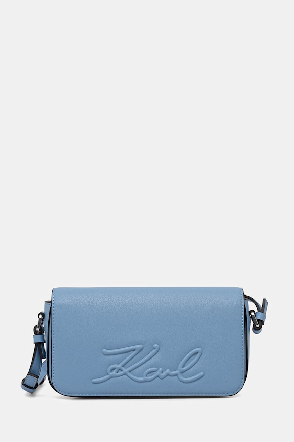 Karl Lagerfeld torebka bagietka damska z imitacji skóry K/VILLE niebieski B2W30222