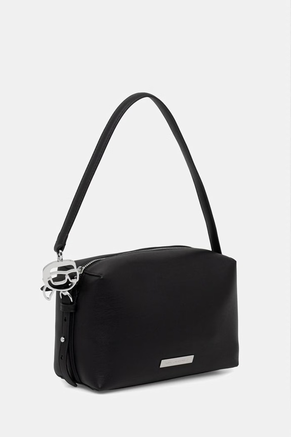 Karl Lagerfeld geantă pentru femei, cu imitație de piele IKON B2W30062 negru SS26