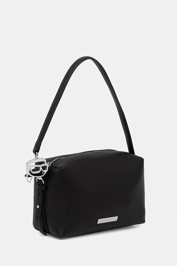 Karl Lagerfeld geantă pentru femei, cu imitație de piele IKON B2W30062 negru SS26