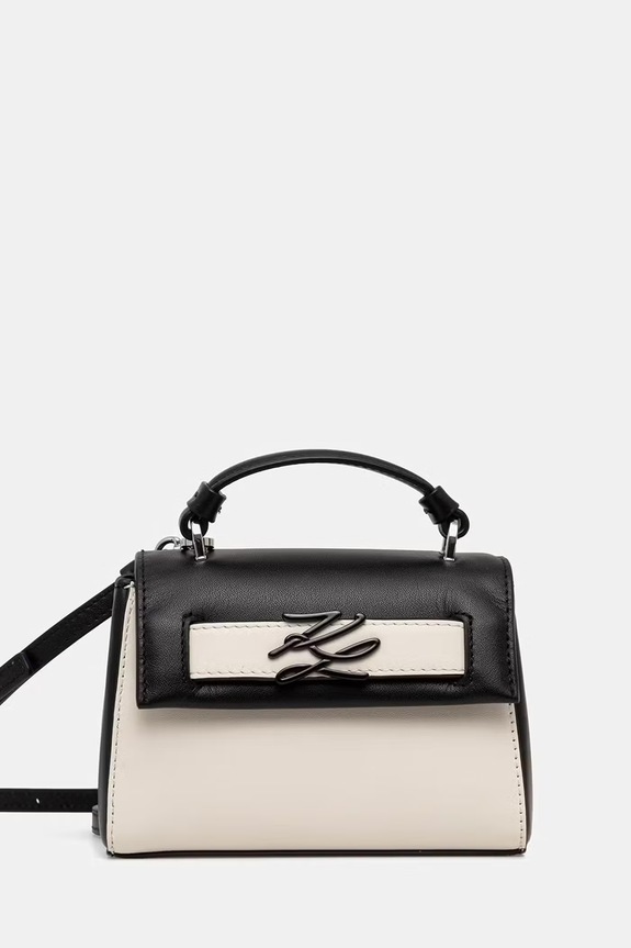 Karl Lagerfeld keresztpántos táska női bőr K/AUTOGRAPH bézs B2W30271