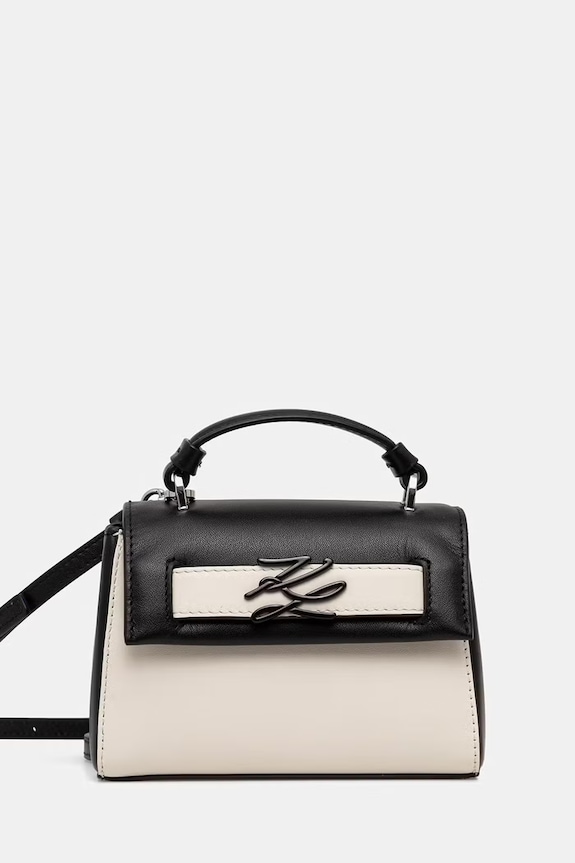 Karl Lagerfeld keresztpántos táska női bőr K/AUTOGRAPH bézs B2W30271