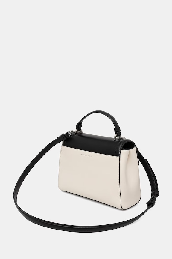 Doplnky Karl Lagerfeld dámska kožená bagetová kabelka K/AUTOGRAPH B2W30237 biela