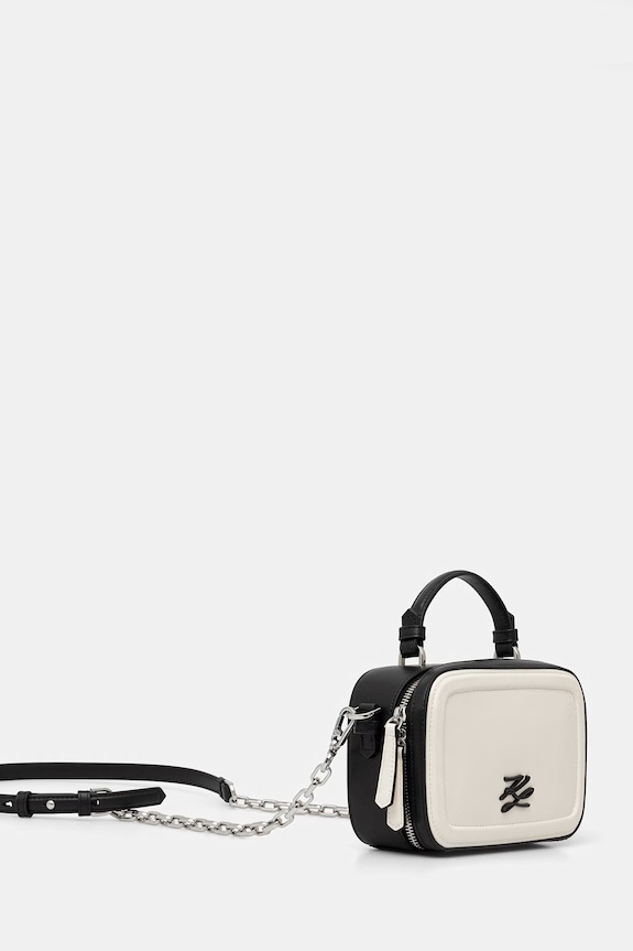 Karl Lagerfeld torebka crossbody damska skórzana K/AUTOGRAPH B2W30234 beżowy SS26