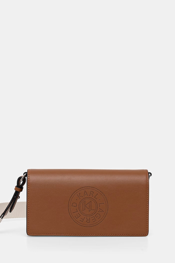 Karl Lagerfeld torebka crossbody damska skórzana K/CIRCLE brązowy B2W30273
