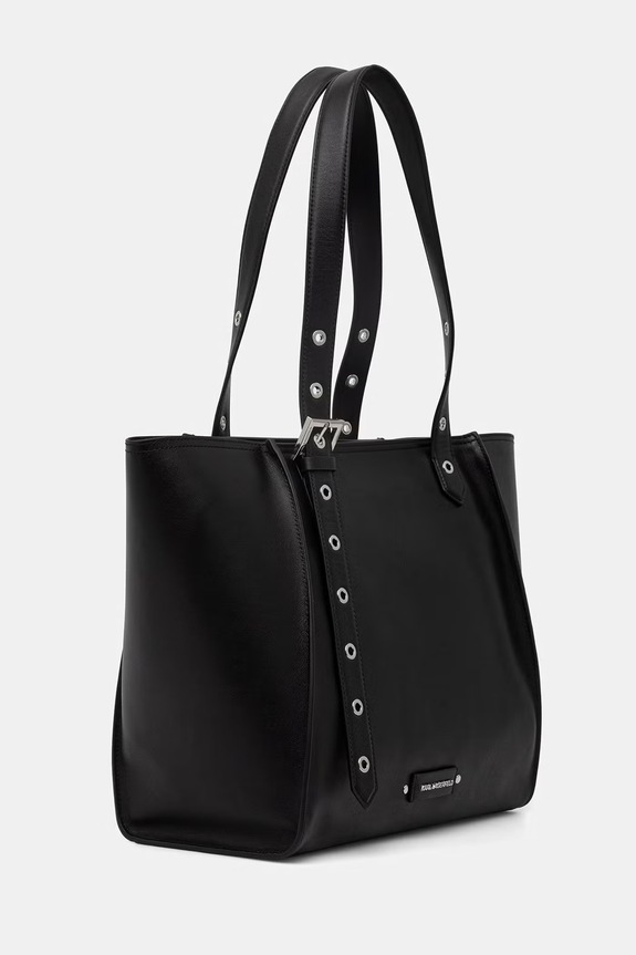 Karl Lagerfeld torebka shopper damska skórzana K/EYELETS B2W30084 czarny SS26