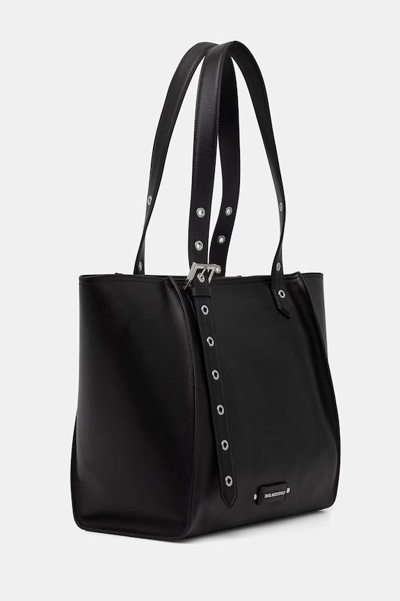 Karl Lagerfeld torebka shopper damska skórzana K/EYELETS B2W30084 czarny SS26