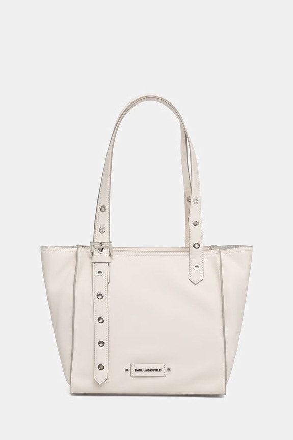 Karl Lagerfeld tote bag de damă din piele K/EYELETS bej B2W30085