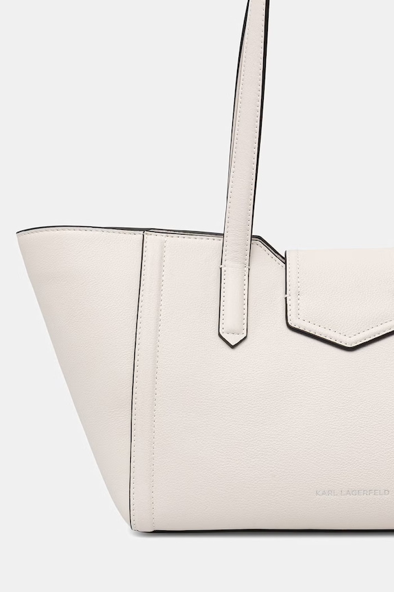Doplnky Dámska kožená kabelka typu baguette Karl Lagerfeld K/NOVA B2W30108 biela