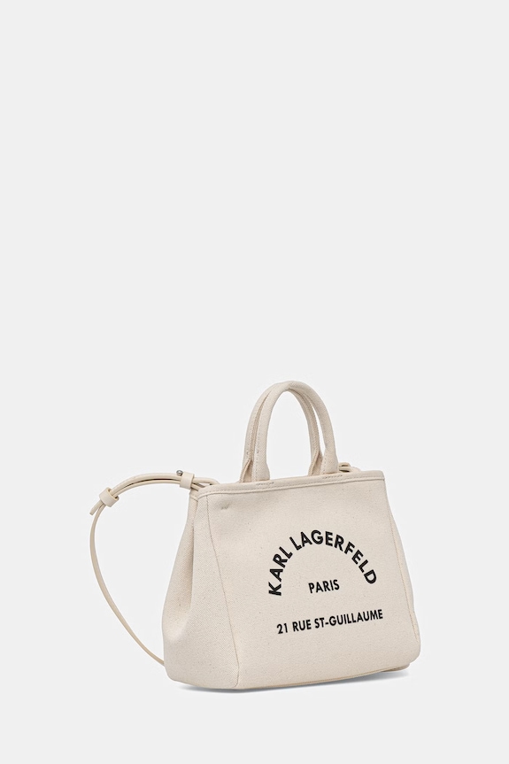 Karl Lagerfeld geantă crossbody pentru femei, din bumbac K/RSG CONV. B2W50003 bej SS26