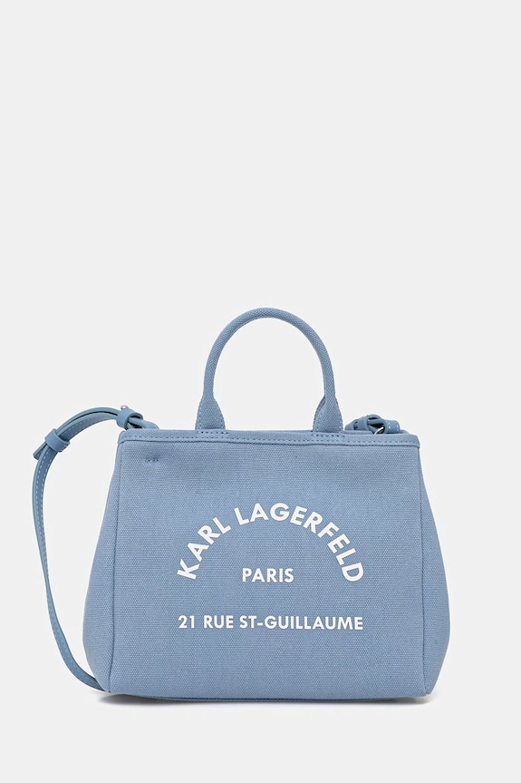 Karl Lagerfeld crossbody torba za žene pamučna K/RSG CONV. plava B2W50003