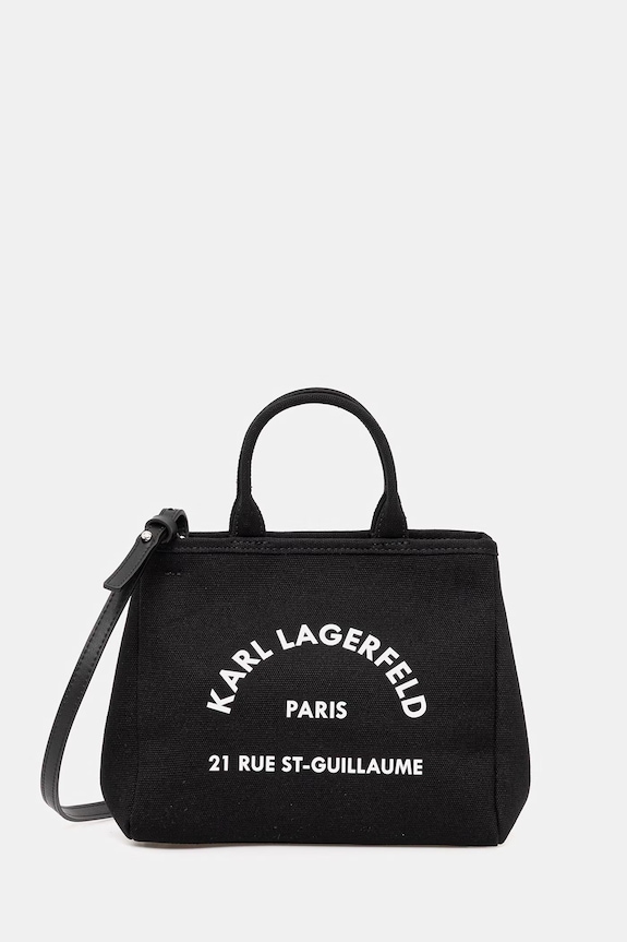 Karl Lagerfeld torebka crossbody damska bawełniana K/RSG CONV. czarny B2W50003