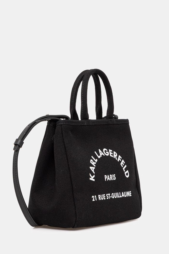 Karl Lagerfeld torebka crossbody damska bawełniana K/RSG CONV. B2W50003 czarny SS26