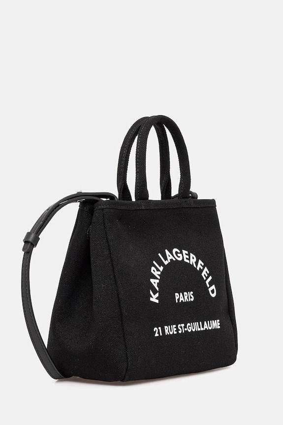 Karl Lagerfeld torebka crossbody damska bawełniana K/RSG CONV. B2W50003 czarny SS26