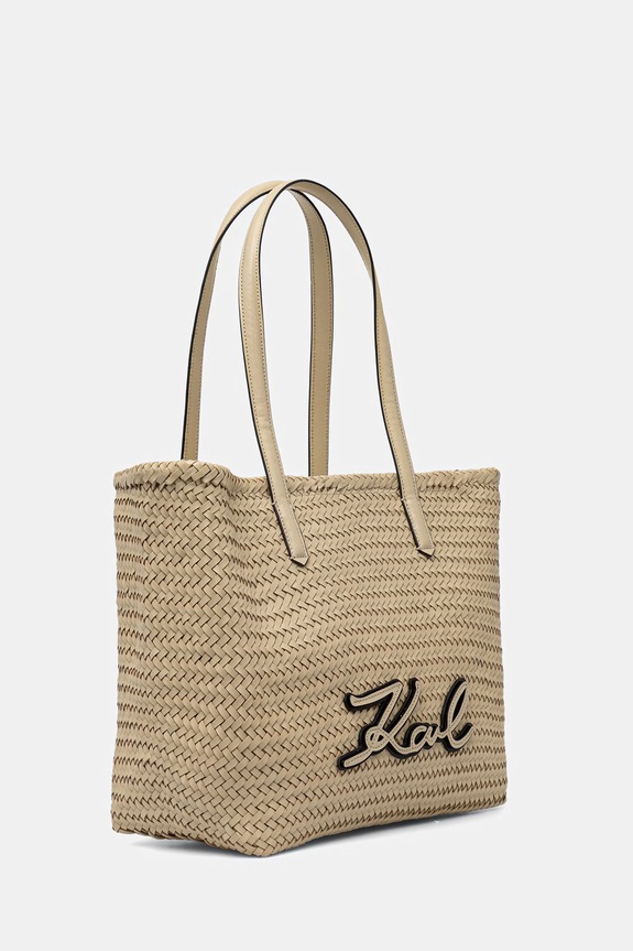 Karl Lagerfeld shopper γυναικεία δερμάτινη K/SIGNATURE B2W30205 μπεζ SS26