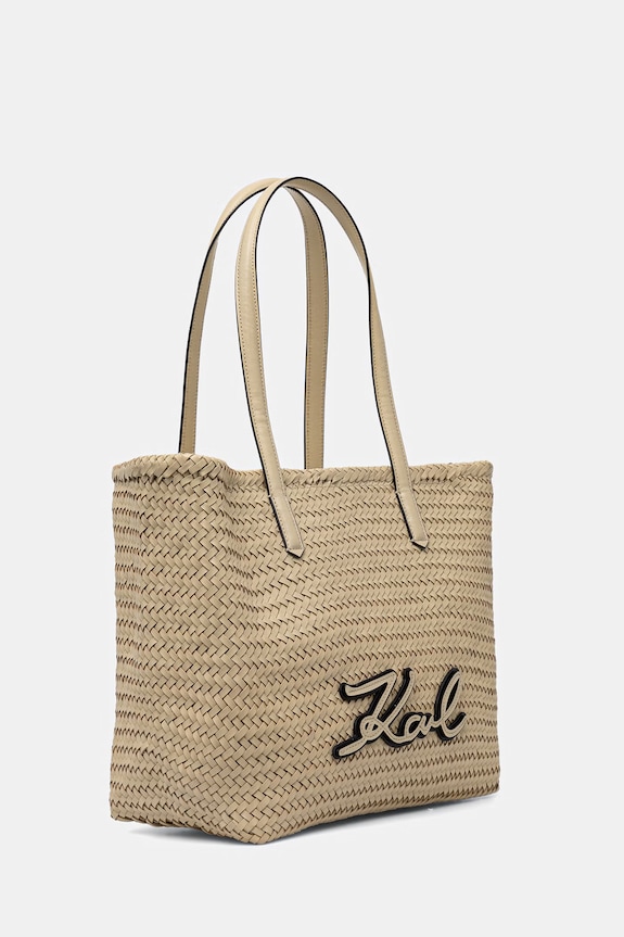 Karl Lagerfeld shopper γυναικεία δερμάτινη K/SIGNATURE B2W30205 μπεζ SS26