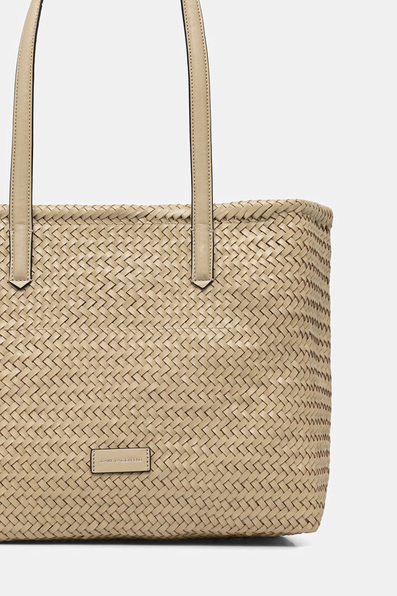 Αξεσουάρ Karl Lagerfeld shopper γυναικεία δερμάτινη K/SIGNATURE B2W30205 μπεζ