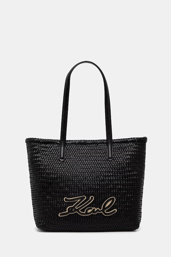 Karl Lagerfeld shopper γυναικεία δερμάτινη K/SIGNATURE μαύρο B2W30205